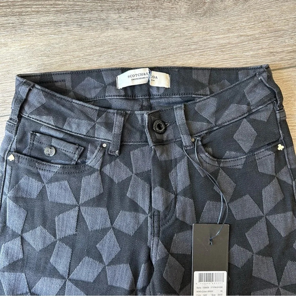 NWT SCOTCH & SODA La Bohemienne Mid Rise Skinny Star Pattern Jeans - Picture 4 of 16